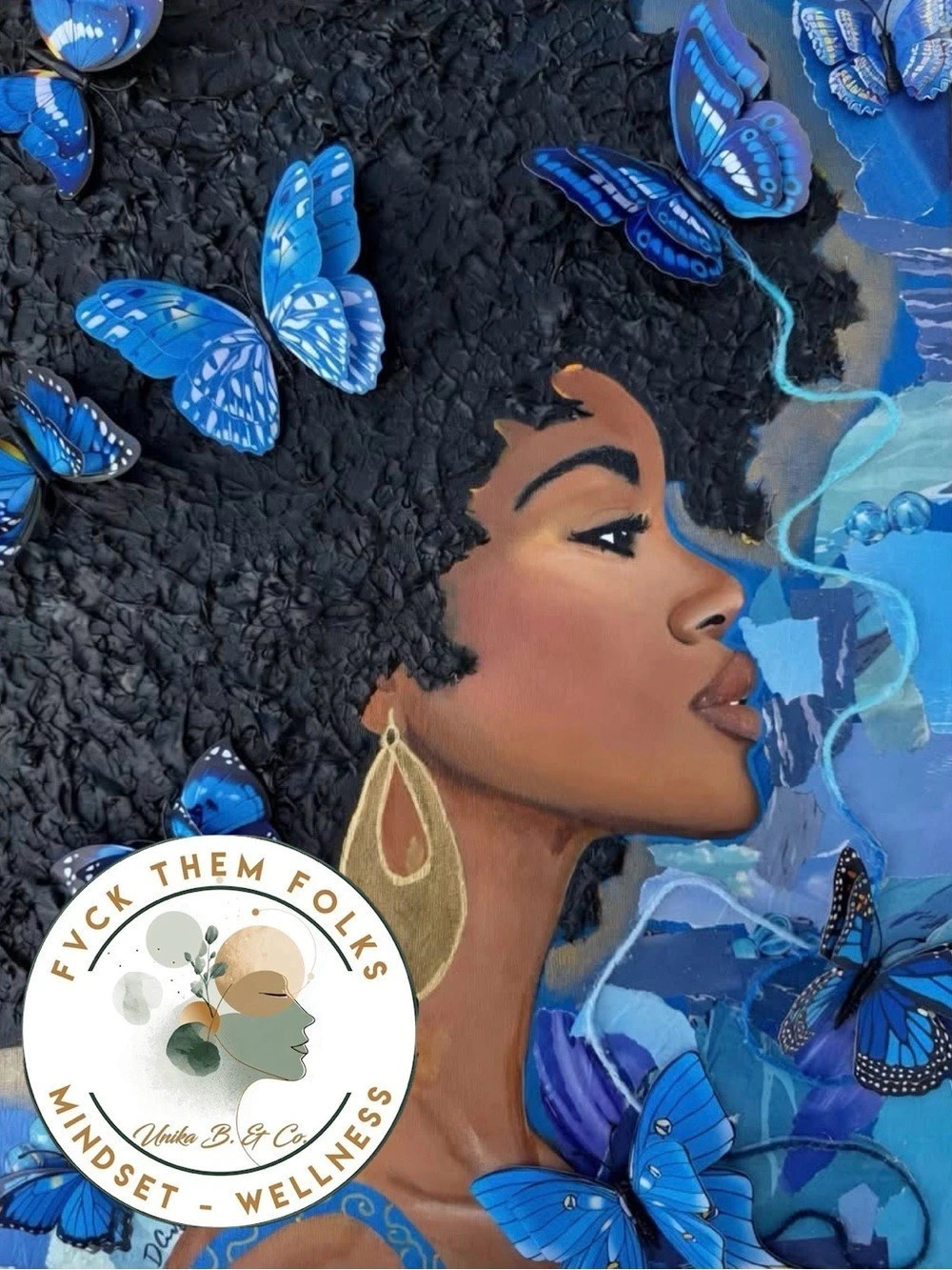 Unika B. & Co. Blue Butterfly Artwork Print